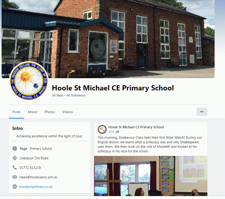 Facebook Hoole St Michaels Ce Primary School